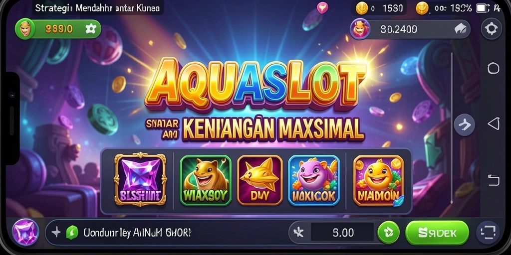 Tampilan gameplay AQUASLOT yang menarik dan menantang.