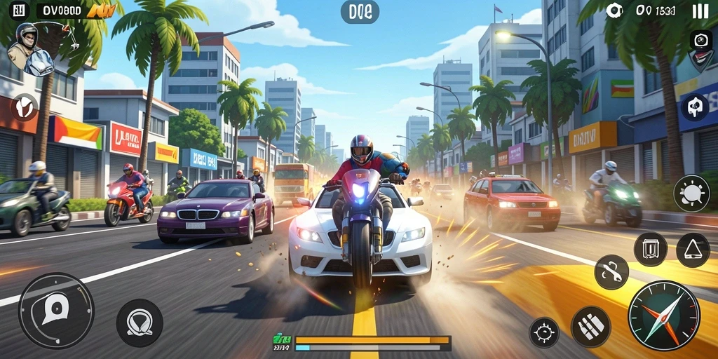 Gameplay DV188 yang mendebarkan dalam balapan yang seru.