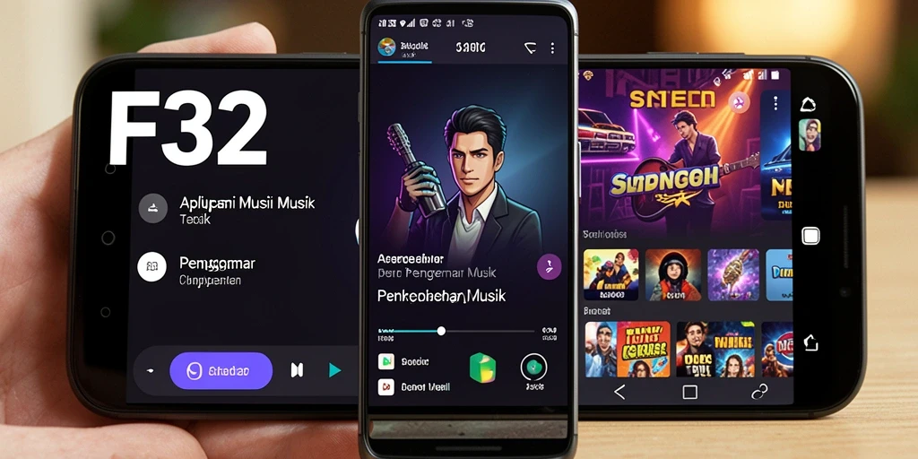 Tampilan gameplay F32 yang menarik dan interaktif dalam belajar musik.