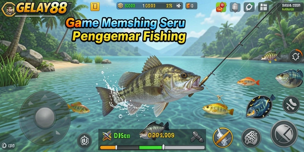 Tangkapan ikan yang menakjubkan dalam gameplay GELAY88 yang realistis.