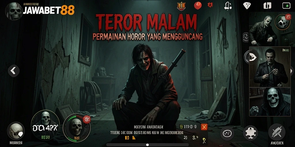 Tampilan gameplay JAWABET88 yang menegangkan di tengah kegelapan.