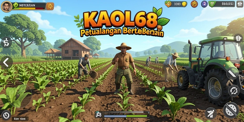 Screenshot KAOL68 menampilkan aksi bertani yang seru dan interaktif.