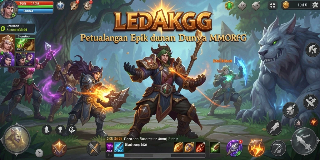 Screeshot gameplay LEDAKGG yang menunjukkan pertarungan epik antar pemain.