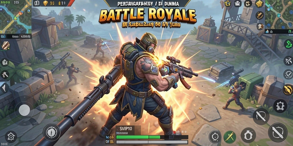 Gameplay SVIP10 yang intens dan seru dalam Battle Royale.