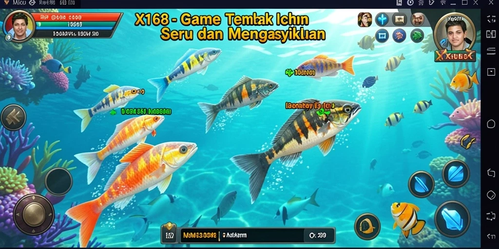Tampilan gameplay X168 yang menarik dan penuh aksi Tembak Ikan.