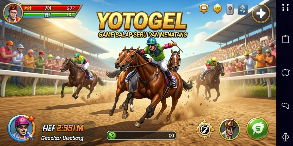 Tampilan gameplay YOTOGEL yang mendebarkan saat balapan.